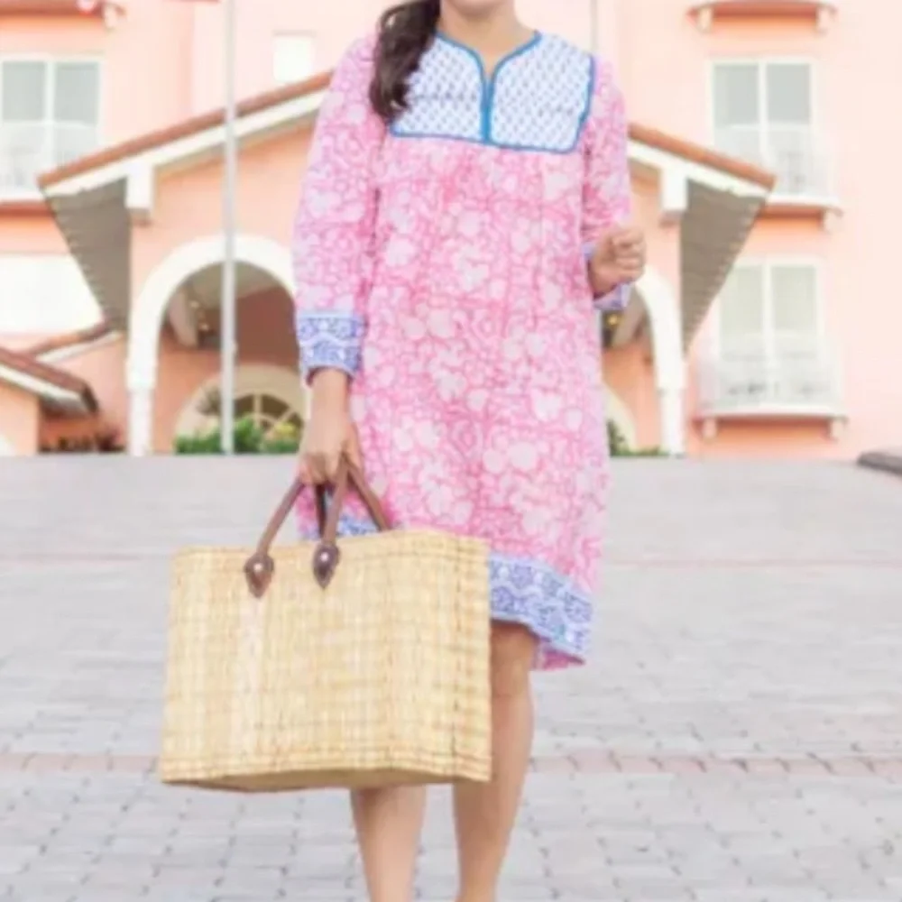 SZ Blockprints Jaipur Caftan Dress - Picture 2 of 14